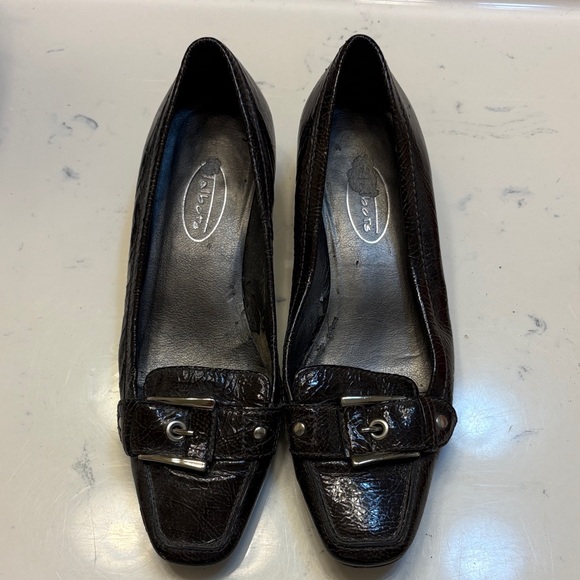 Talbots Shoes - Talbots Dark Brown Leather Buckle Loafers